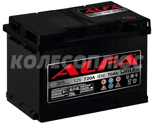 Аккумулятор легковые автомобили Alfa EFB R (Ca/Ca, 70 A/h, 720 A, 278x175x190) 0