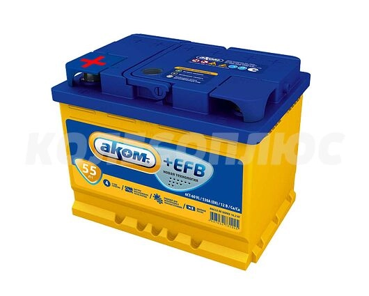 Аккумулятор Akom +EFB R (EFB, 55 A/h, 560 A, 242x175x190) 0