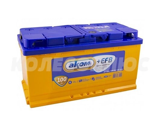 Аккумулятор Akom +EFB R (EFB, 100 A/h, 950 A, 353x175x190) 0