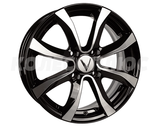 Vector K110 6x15 4x100 D67,1 ET38, Черный с алмазной проточкой 0
