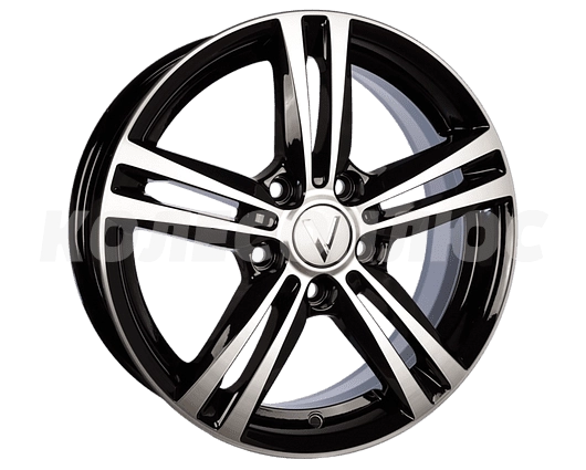 Vector B217 6x16 5x114,3 D67,1 ET43, Черный с алмазной проточкой 0